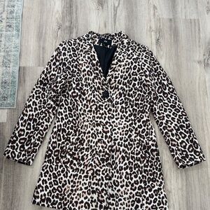 H&M Cheetah Print Blazer size 6 long line